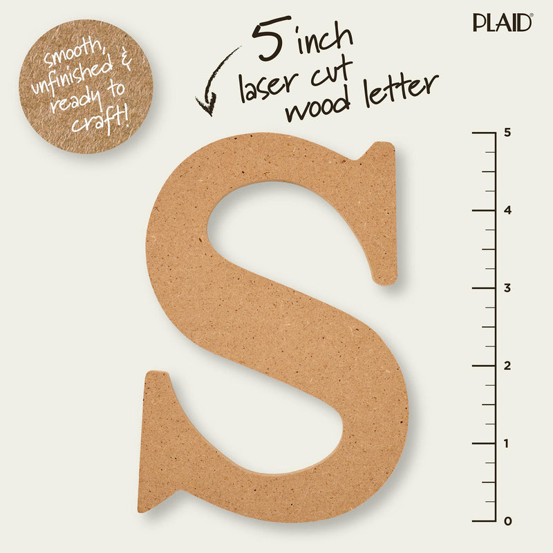 Plaid Mdf Letter S 5 Inch