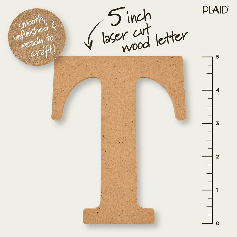 Plaid Mdf Letter T 5 Inch