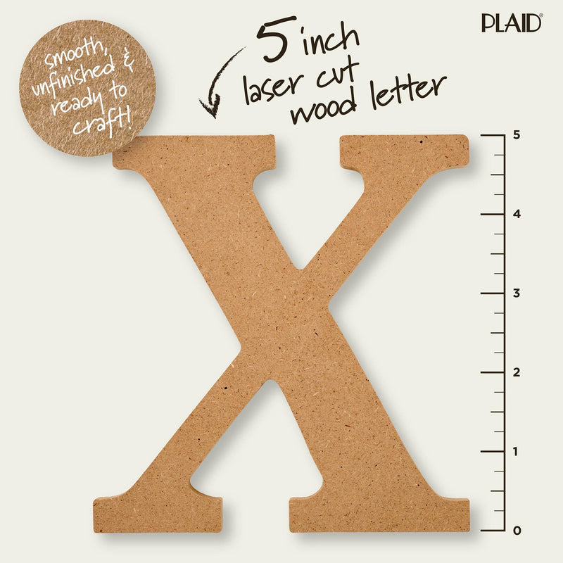 Plaid Mdf Letter X 5 Inch