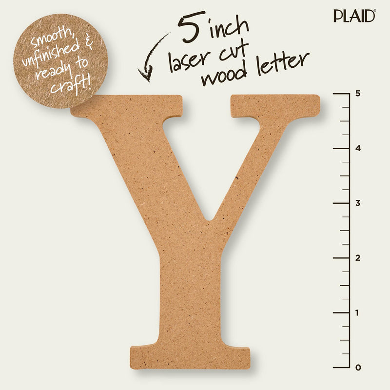 Plaid Mdf Letter Y 5 Inch
