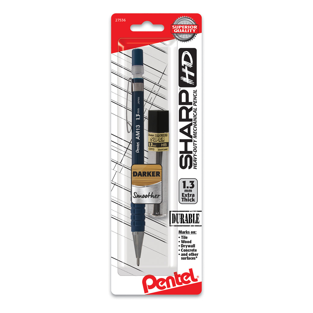 Sharp Hd Mech Pencil W/lead Refill 1.3mm Dark Blue Barrel