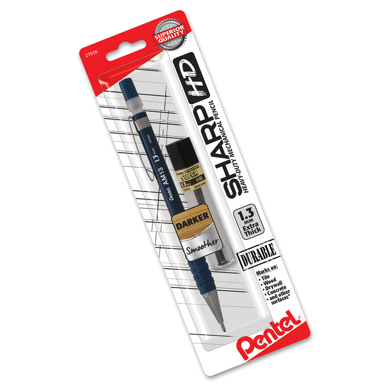 Sharp Hd Mech Pencil W/lead Refill 1.3mm Dark Blue Barrel