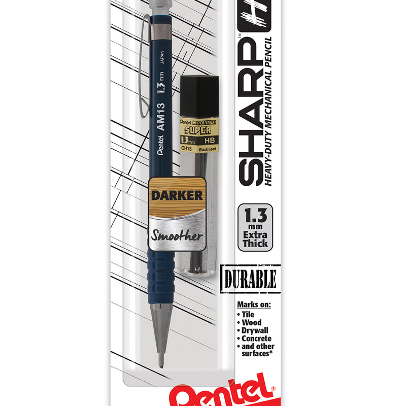 Sharp Hd Mech Pencil W/lead Refill 1.3mm Dark Blue Barrel