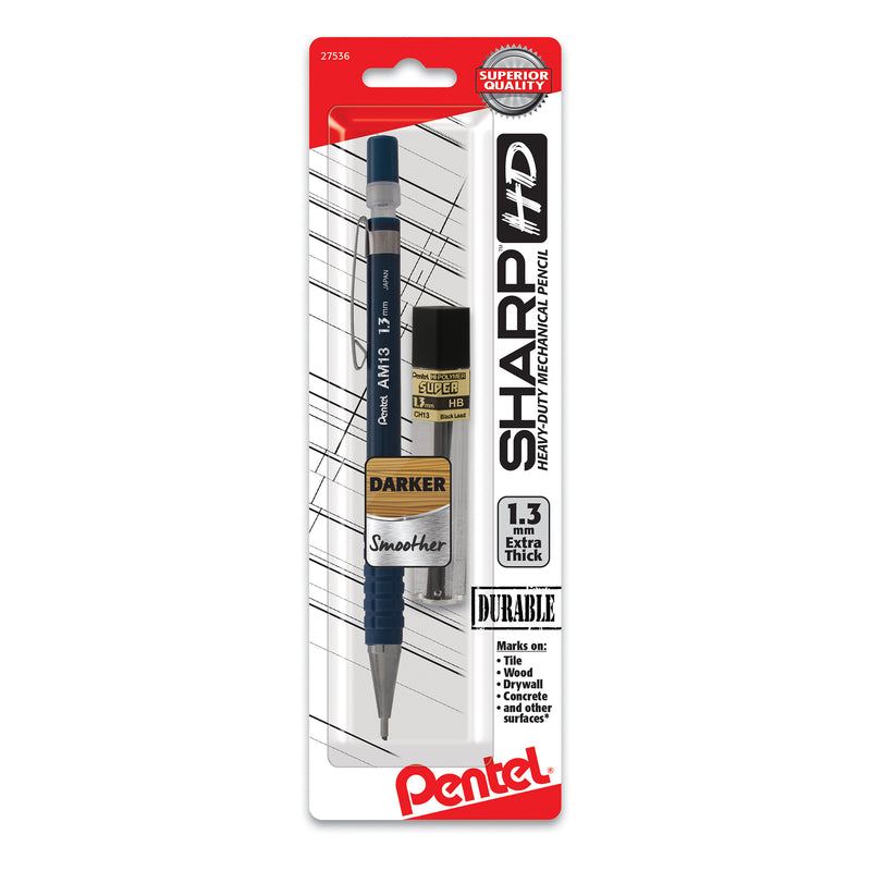 Sharp Hd Mech Pencil W/lead Refill 1.3mm Dark Blue Barrel