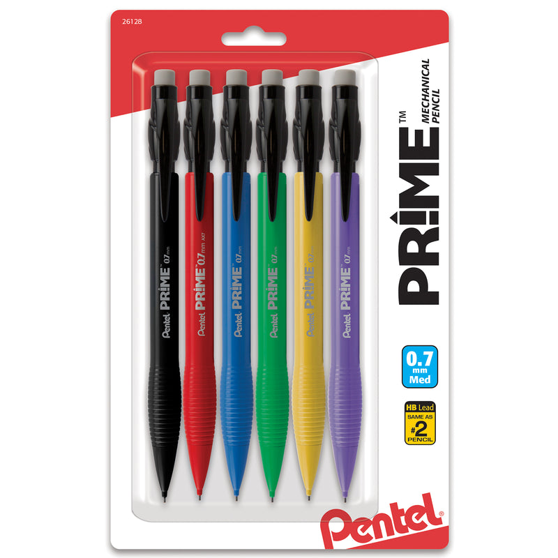 Prime Mechanical Pencil 6pk 0.7mm Assorted Colors