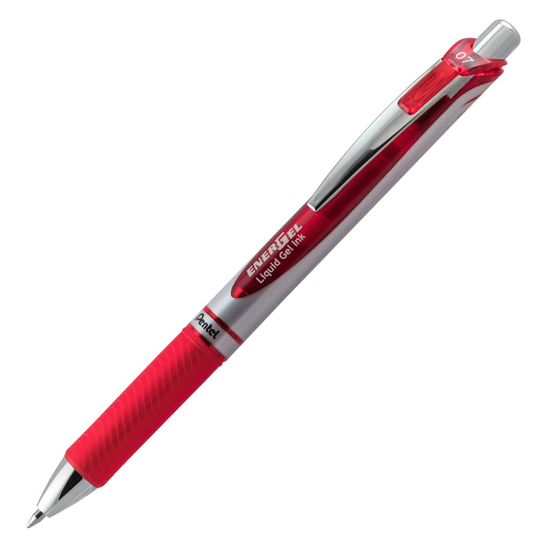 Energel Rtx Retract Gel Pen Red 1dz 0.7mm Metal Tip