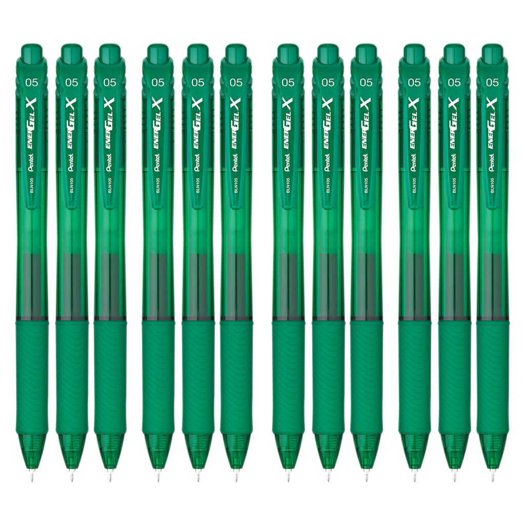 Retract Gel Pen Grn 1dz Fine 0.5mm Needle Tip Energel-x