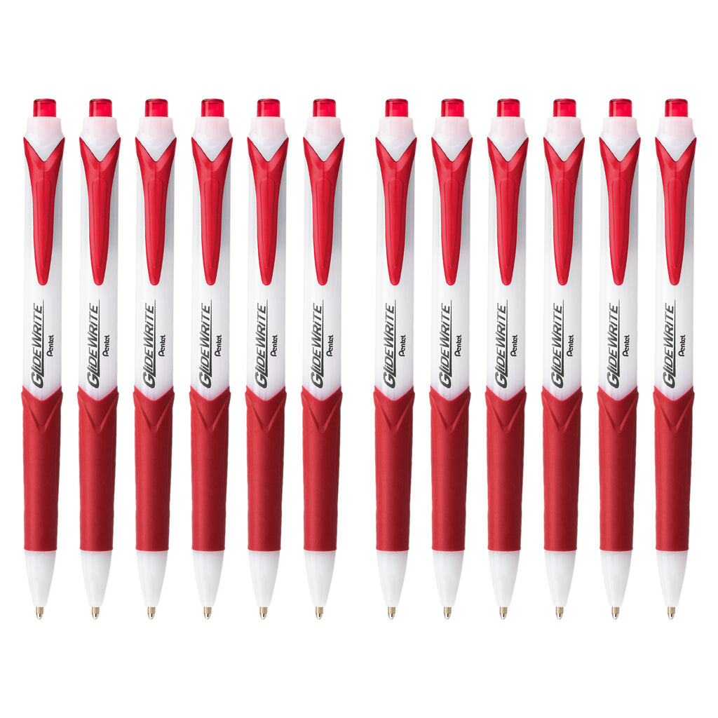 Glidewrite Ballpoint Pen Red 1dz 1.0mm Medium W/techniflo