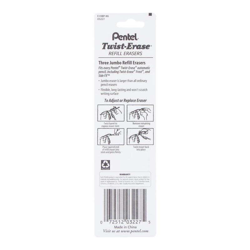 Refill Eraser 6pks Twisterase Pentel