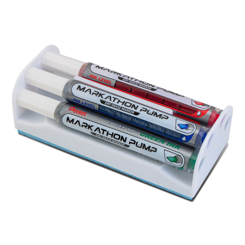 4pk Dry Erase Marker W/eraser Asst Markathon Pump Chisel Tip