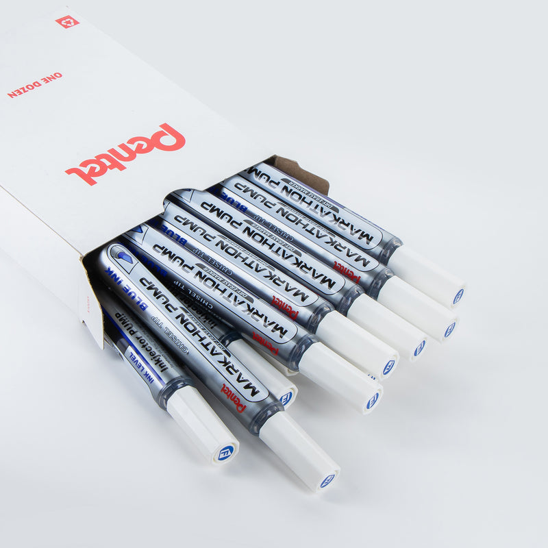 Markathon Pump Dry Erase Marker Blu 1 Dozen Chisel Tip
