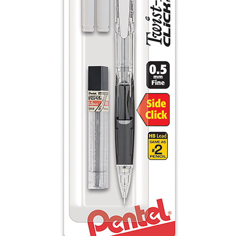 Twist-erase Click Mech Pencil 0.5mm W/lead & Erasers