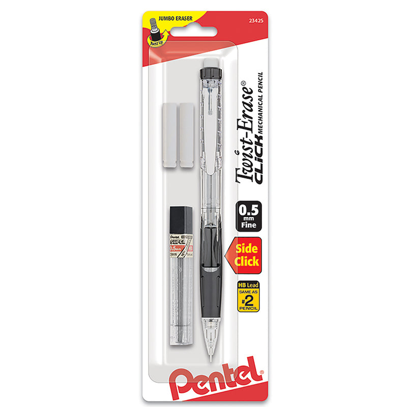 Twist-erase Click Mech Pencil 0.5mm W/lead & Erasers