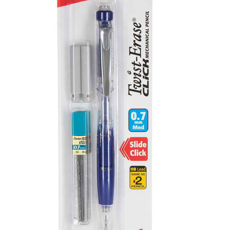 Twist-erase Click Mech Pencil 0.7mm W/lead & Erasers