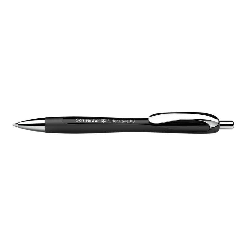 Slider Rave XB Retractable Ballpoint Pens, Black Barrel/Blue Ink, Box of 5