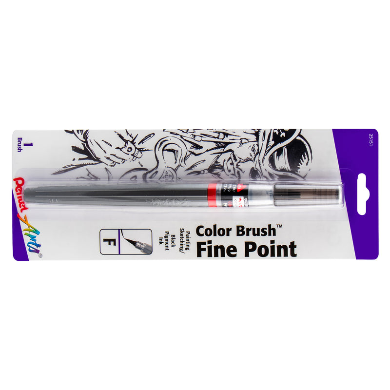 Color Brush W/pigment Ink Fine Blk Pentel Arts