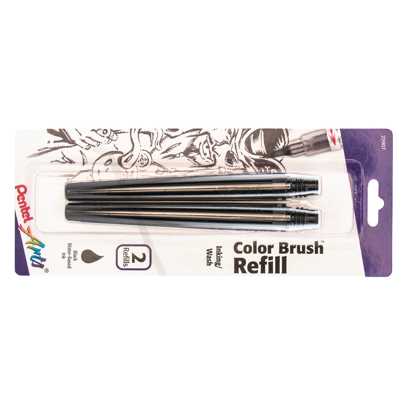 Color Brush Refills Black Ink 2ct Pentel Arts