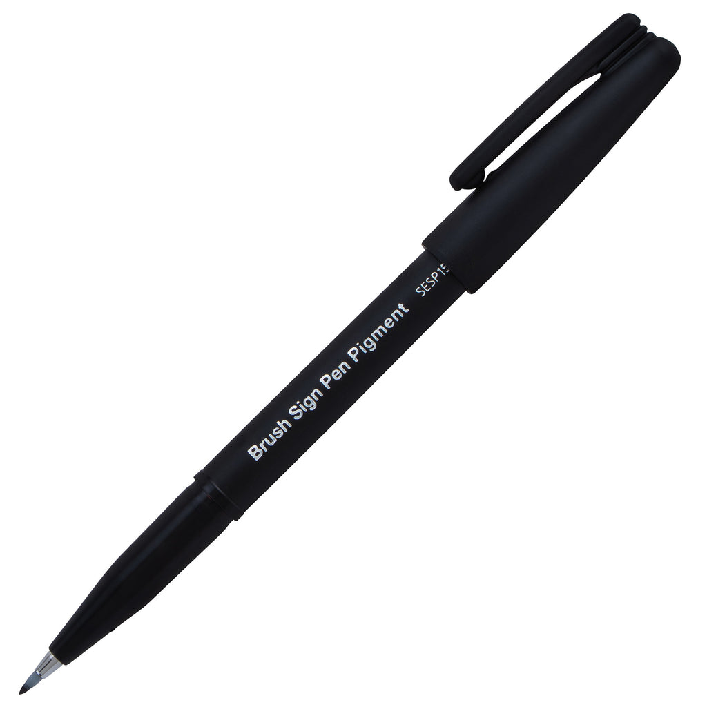 Sign Pen Brush Pigment Black Flex Pentel Arts
