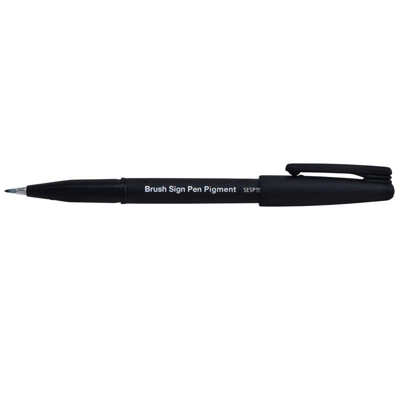 Sign Pen Brush Pigment Black Flex Pentel Arts