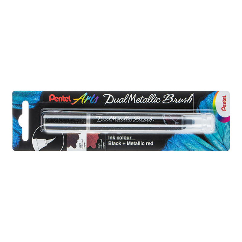 Dualmetallic Brush Black/metal Red Pentel Arts