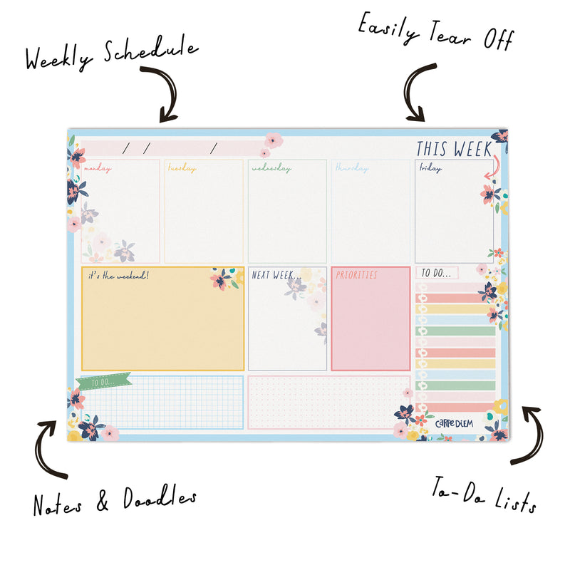 Weekly Planner Pad Ditzy Floral 6ct
