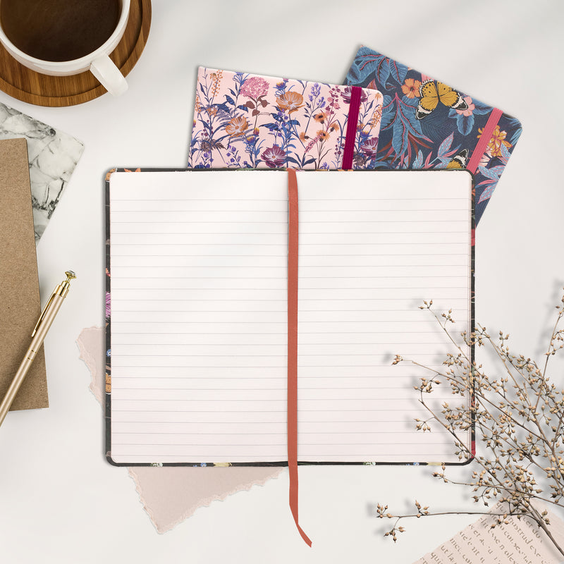 Cream Bloom Softcover Notebook 3ct W/pocket