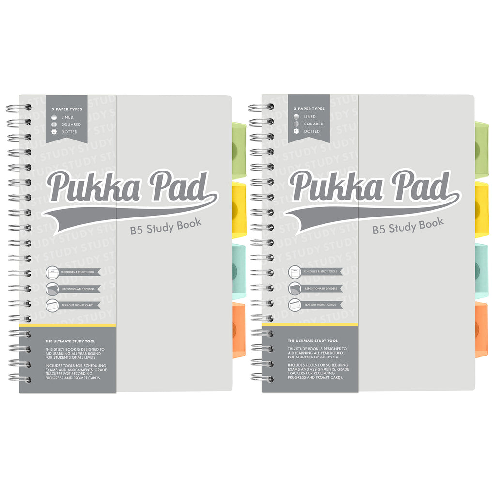 B5 Study Book, Pack of 2