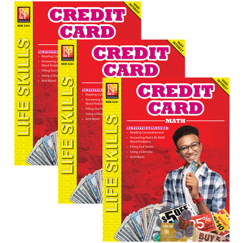 Credit Card Math: Life Skills Math Series, Pack of 3