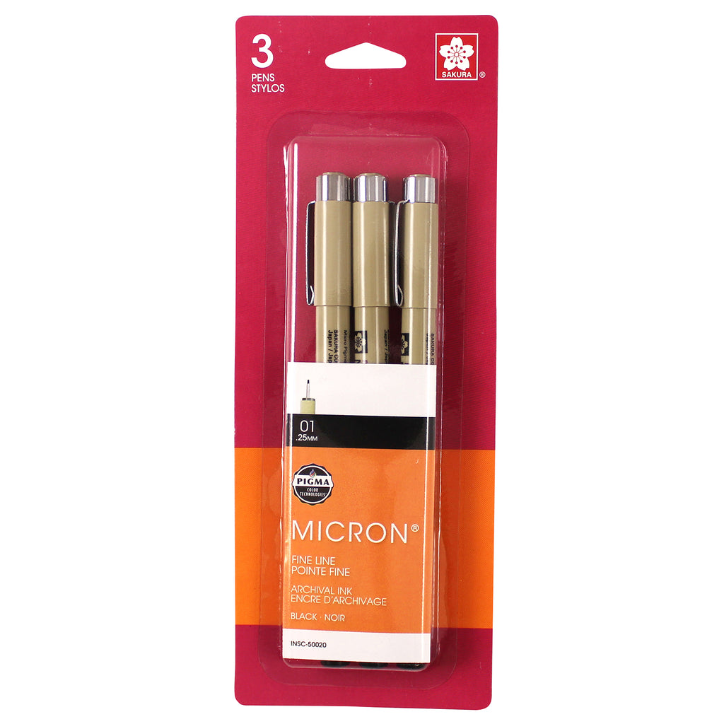 Bc Micron Pens 01 Black 3ct