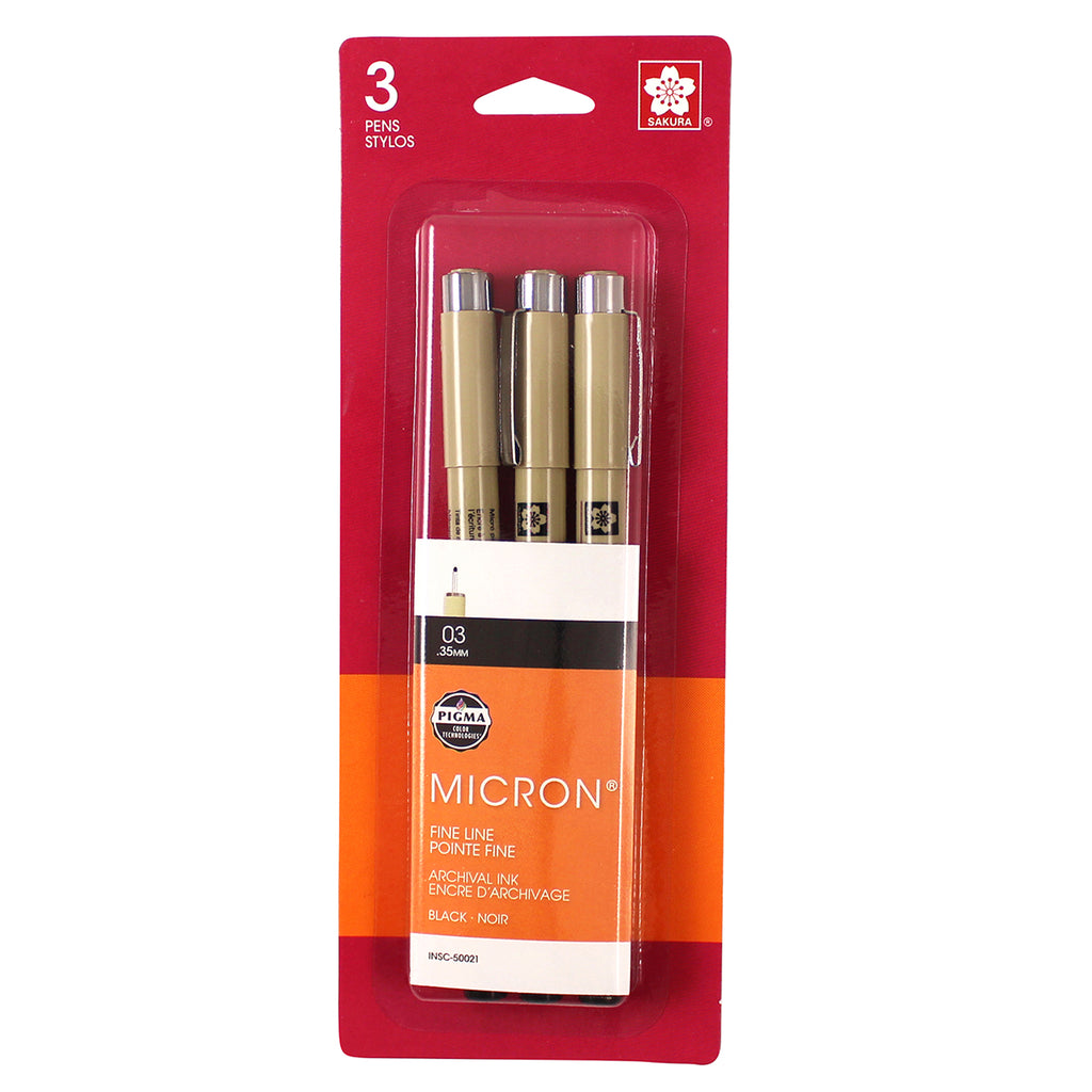 Bc Micron Pens 03 Black 3ct