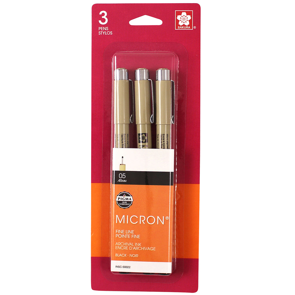 Bc Micron Pens 05 Black 3ct