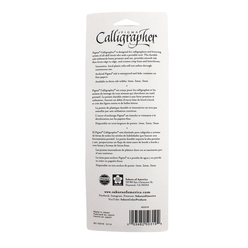 Pigma Calligrapher Pen 3ct Black