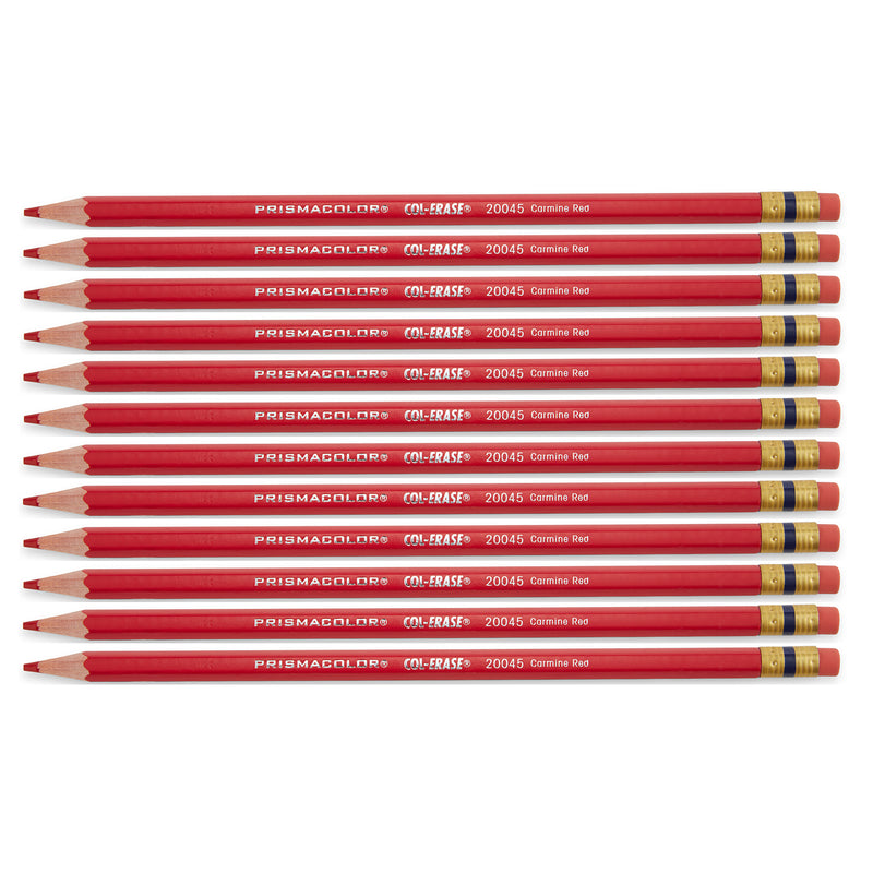 Box Of 12 Red Color Erase Pencils