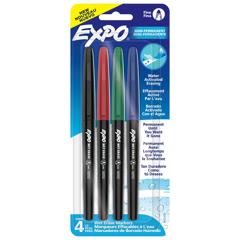 Wet Erase Marker 4ct Asst Fine