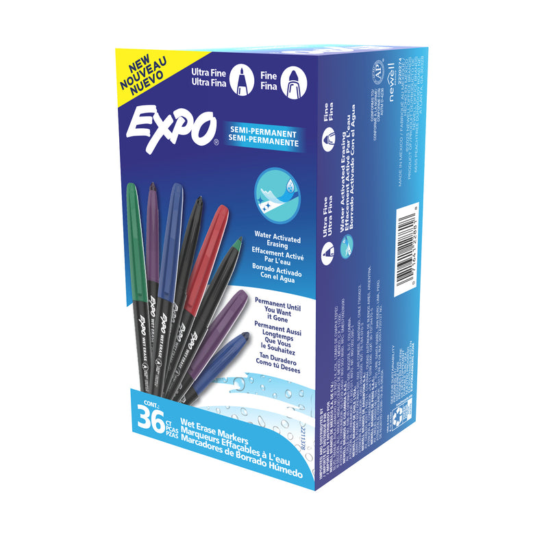 Vis-a-Vis Wet Erase Markers, Fine & Ultra Fine Point, Assorted, 36 Count