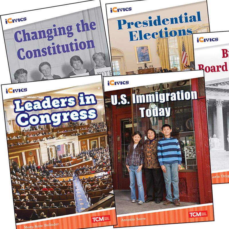 iCivics Grade 5: Leadership & Responsibility 5-Book Set + Game Cards