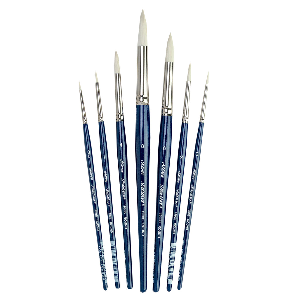 Bristlon Short Handle Round Brushes, Set of 7