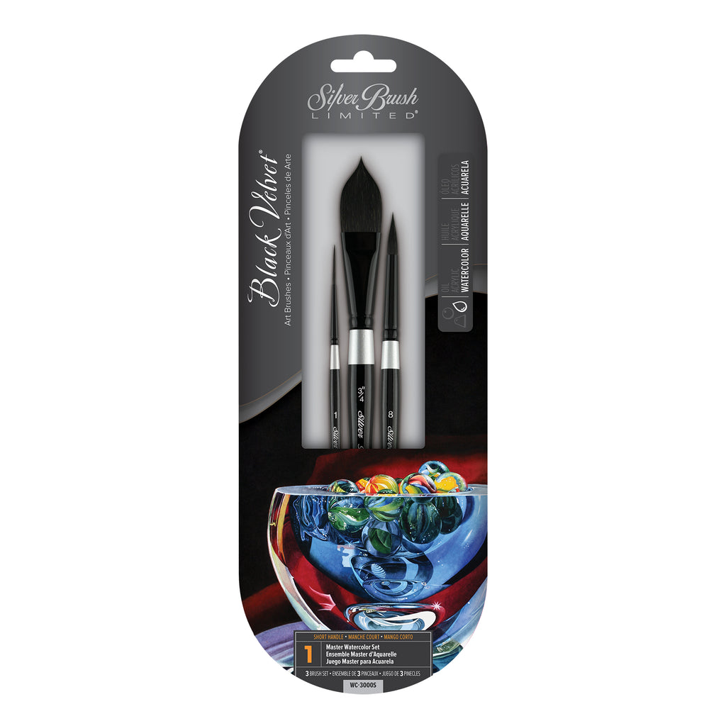 Black Velvet® Watercolor, 3 Brushes