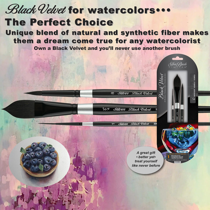 Black Velvet® Watercolor, 3 Brushes
