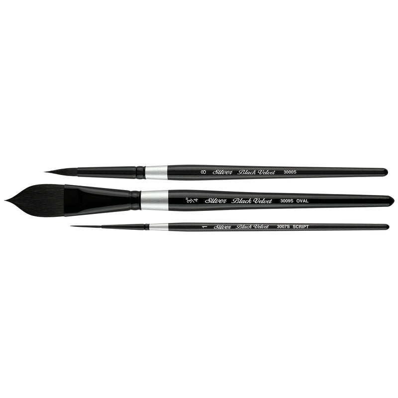 Black Velvet® Watercolor, 3 Brushes