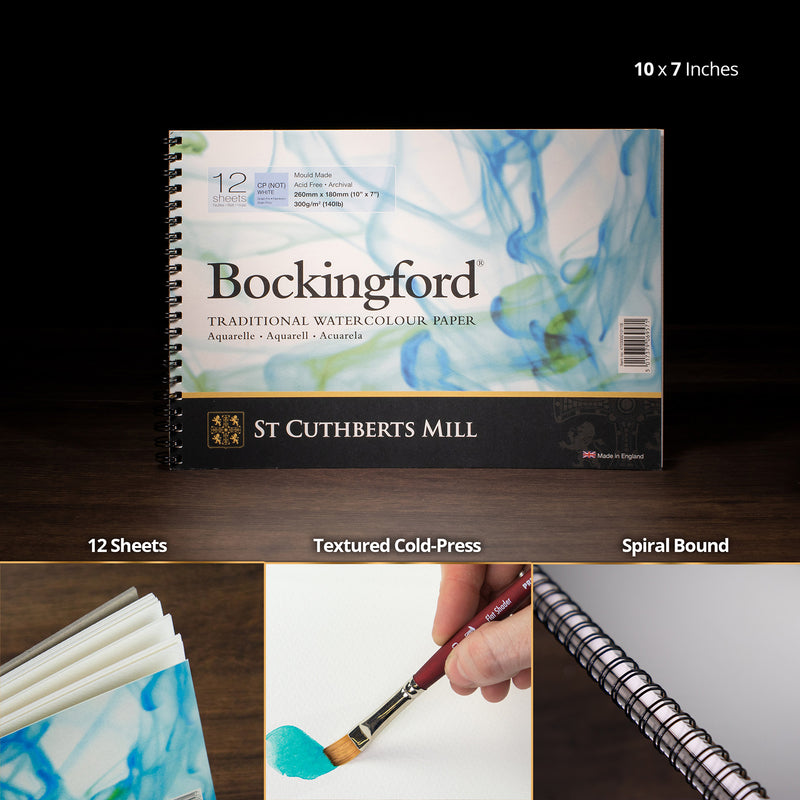 Bockingford Watercolor Spiral 7x10 Cold Pressed 12 Sheets