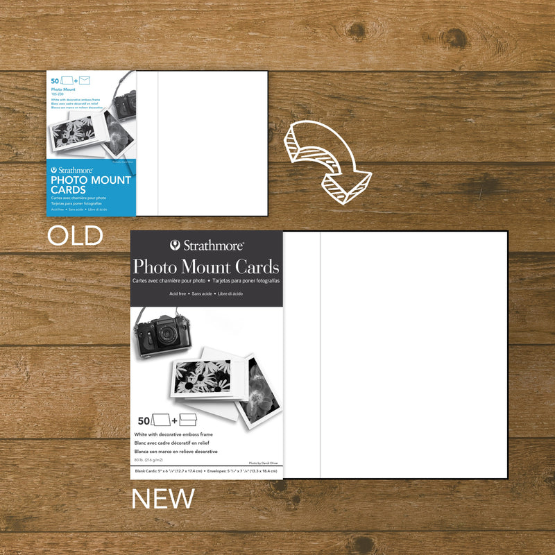 Photo Mount Cards & Envelopes, Decorative Embossed Border, 5x6.875 inch, 50 Pack