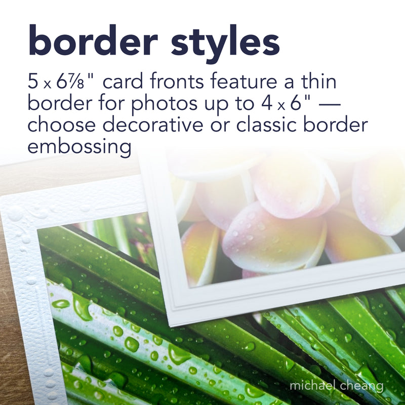 Photo Mount Cards & Envelopes, Decorative Embossed Border, 5x6.875 inch, 50 Pack