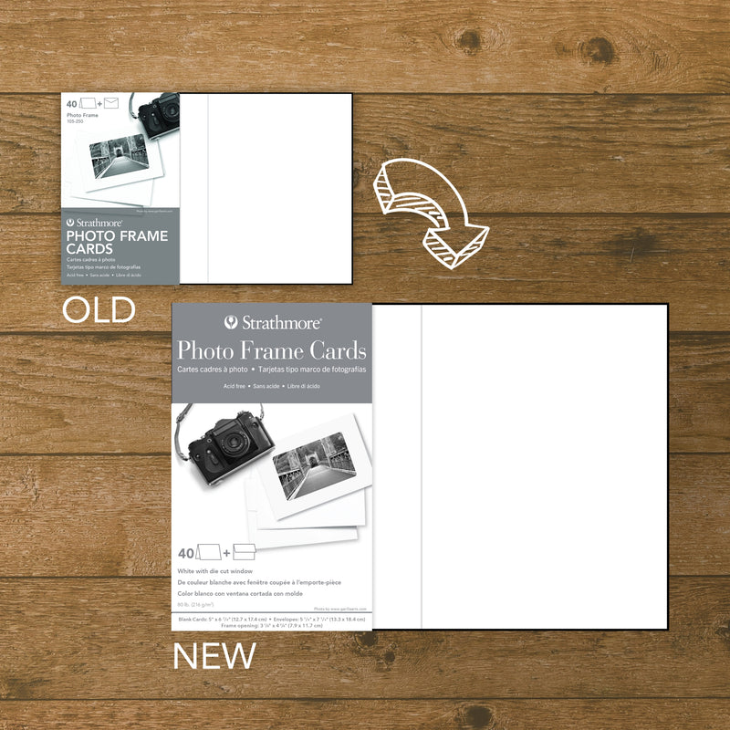 Photo Frame Cards & Envelopes, Plain Border, 5x6.875 inch, 40 Pack