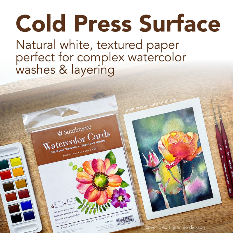 400 Series Watercolor Cards & Envelopes, 5x6.875 inch, 100 Pack