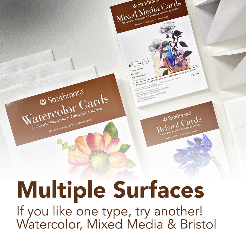 400 Series Watercolor Cards & Envelopes, 5x6.875 inch, 100 Pack