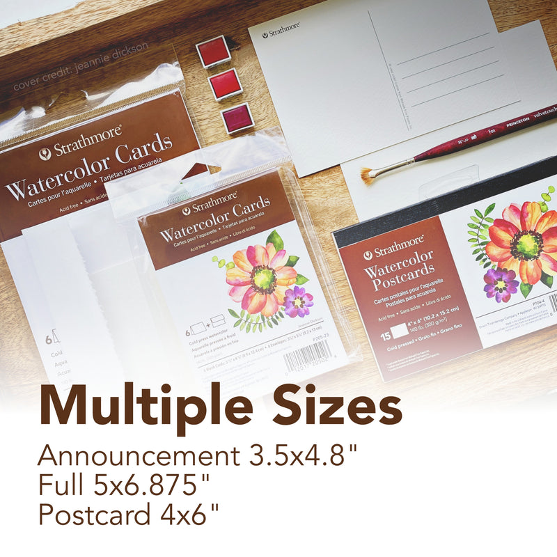 400 Series Watercolor Cards & Envelopes, 5x6.875 inch, 100 Pack