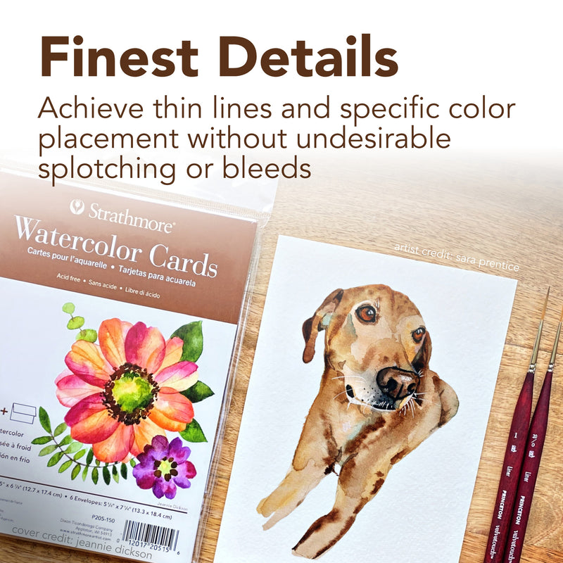 400 Series Watercolor Cards & Envelopes, 5x6.875 inch, 100 Pack