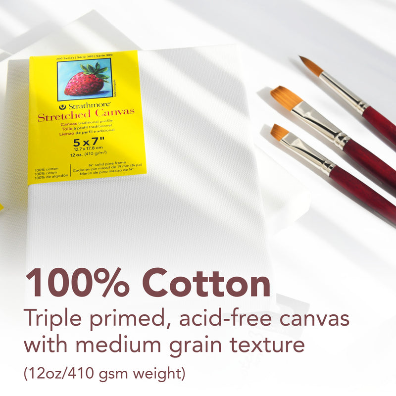 300 Series Traditional Stretched Canvas, 6x6 inch, Pack of 3