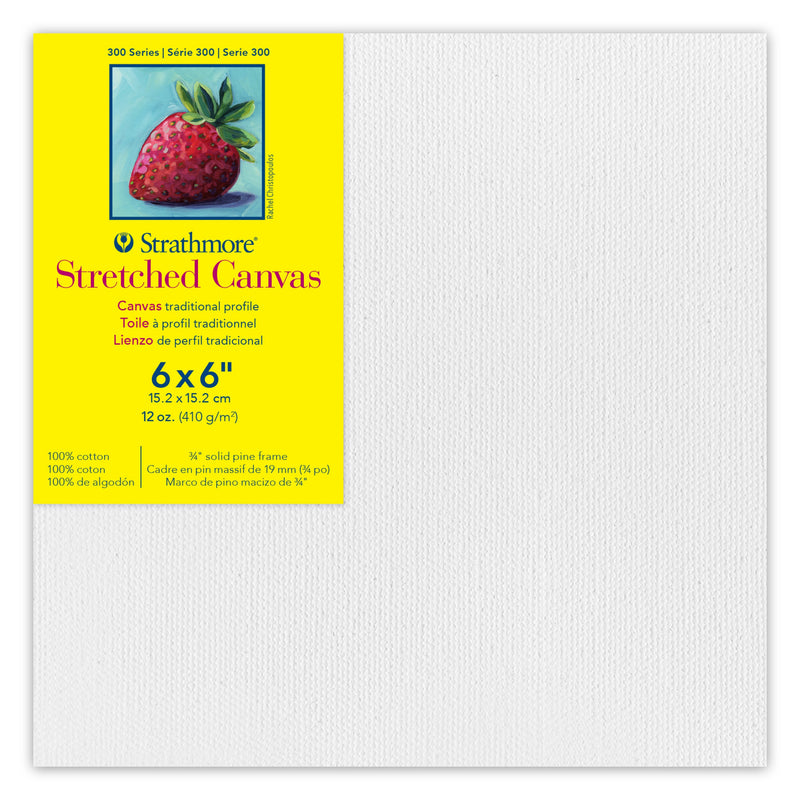 300 Series Traditional Stretched Canvas, 6x6 inch, Pack of 3